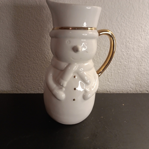 GORGEOUS NEW Paula Joerling Art Studio 9" Snowman Stoneware Christmas Pitcher. - Picture 2 of 6